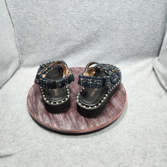 Stuart Weitzman Zoe Lift Sandals in Tartan Tweed Size 7b - Picture 4 of 10